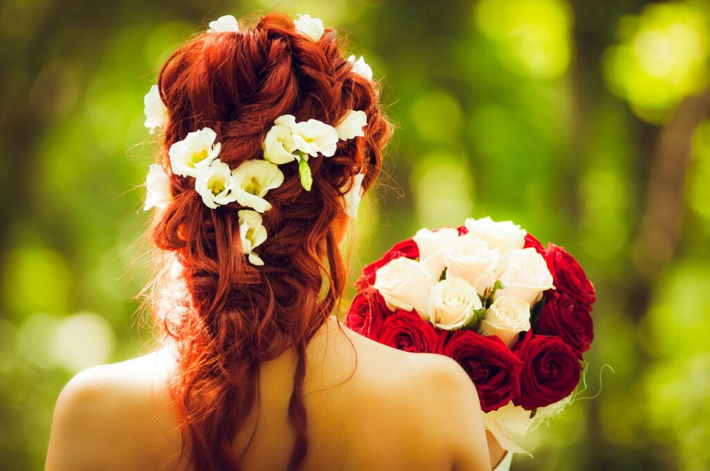 bride, flower wallpaper, wedding